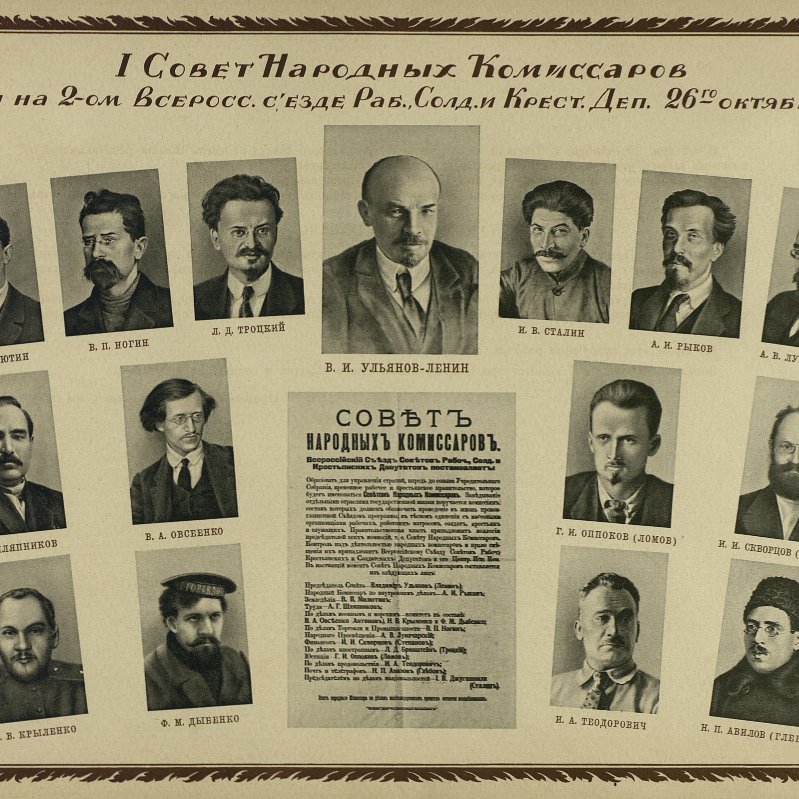 Первая глава советского правительства. Советское правительство. Первое правительство СССР. Совет народных Комиссаров фото.